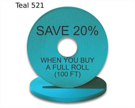 BioThane« BETA« SUPER HEAVY (1") 25MM TEAL TE521 (PER L/FT)