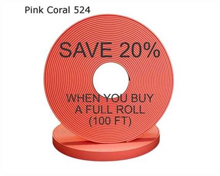 BioThane® BETA® STANDARD (5/8") 16MM CORAL PINK PC524 (PER L/FT)