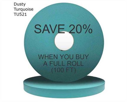 BioThane« BETA« STANDARD (1") 25MM DUSTY TURQUOISE TU521 (PER L/FT)
