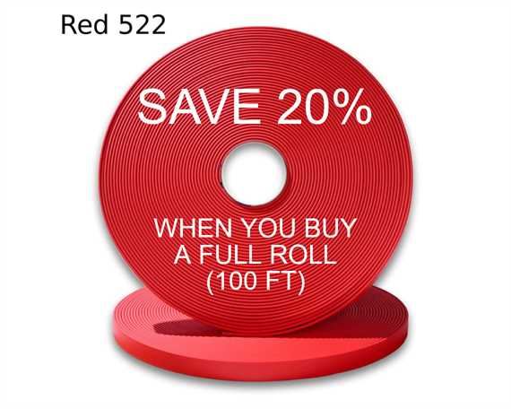 BioThane« BETA« SUPER HEAVY (1") 25MM RED RD522 (PER L/FT)