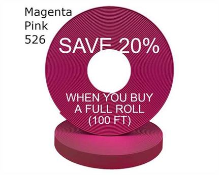 BioThane« BETA« STANDARD (1") 25MM MAGENTA PINK PK526 (PER L/FT)