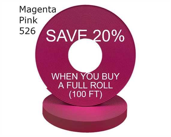 BioThane« BETA« STANDARD (1") 25MM MAGENTA PINK PK526 (PER L/FT)
