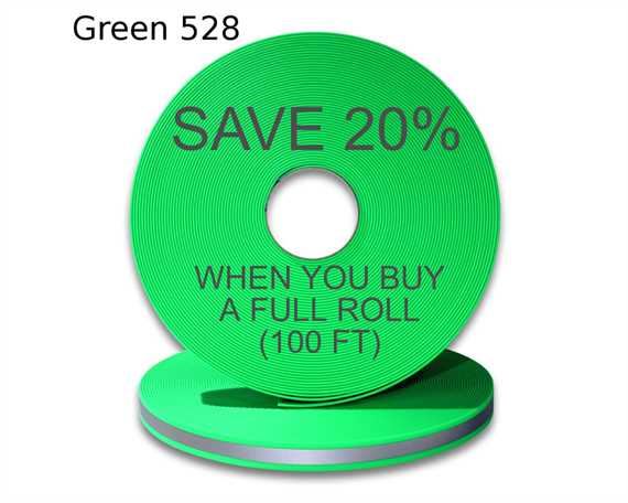 BioThane« BETA« REFLECTIVE (1") 25MM FLURO GREEN GN528 (PER L/FT)