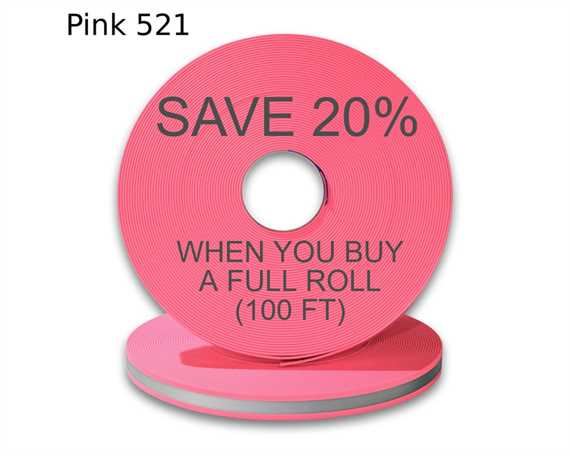 BioThane« BETA« REFLECTIVE (1") 25MM FLURO PINK PK521 (PER L/FT)