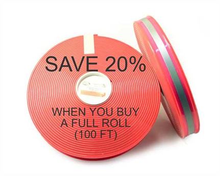 BioThane® REFLECTIVE BEADED GOLD STANDARD (1 1/2") 38MM PINK PK311 (PER L/FT)