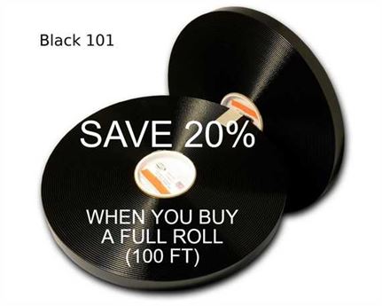 BioThane® GOLD HI FLEX (1") 25MM BLACK BL101 (PER L/FT)