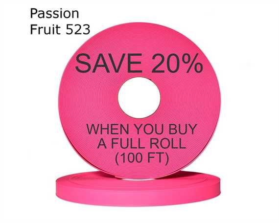 BioThane« BETA« ADJUSTABLE (5/8") 16MM PASSIONFRUIT PK523 (PER L/FT)