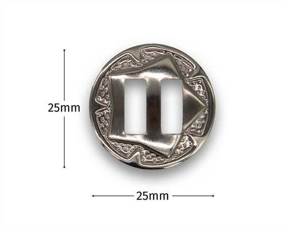 CONCHO ROUND SLOTTED NICKEL PLATE 25MM