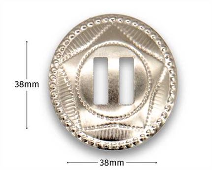 CONCHO ROUND SLOTTED NICKEL PLATE 38MM