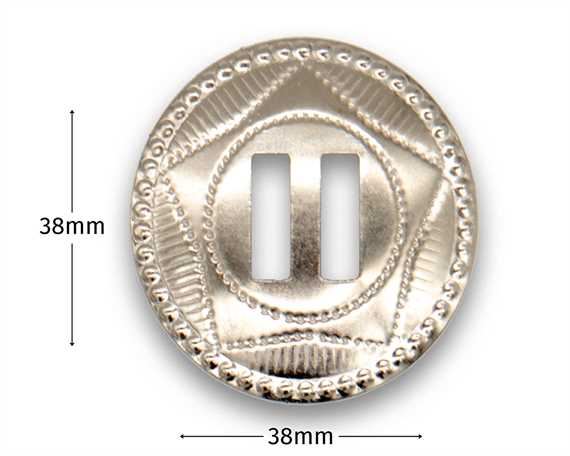 CONCHO ROUND SLOTTED NICKEL PLATE 38MM