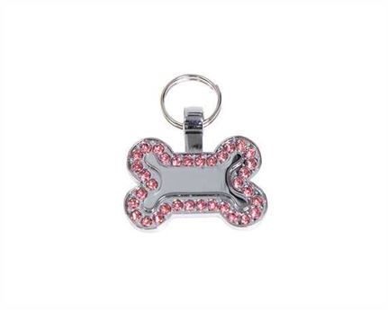 Bone Pink Bling Pegasus Pet Tag