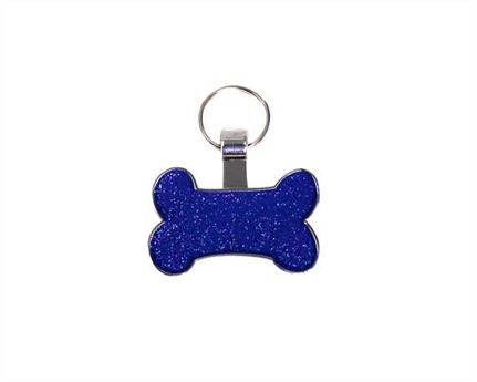 Bone Dark Blue Glitter Pegasus Pet Tag