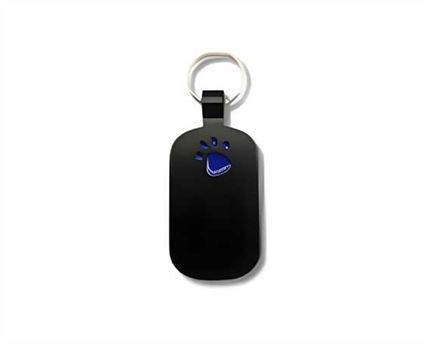 Black with Blue Paw Print Pegasus Pet Tag