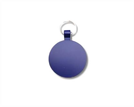 Blue Powder Coated Circle Pegasus Pet Tag