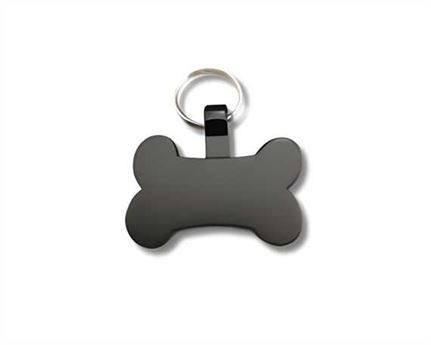 Black Powder Coated Bone Pegasus Pet Tag
