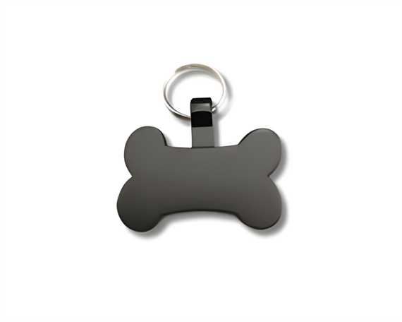 Black Powder Coated Bone Pegasus Pet Tag