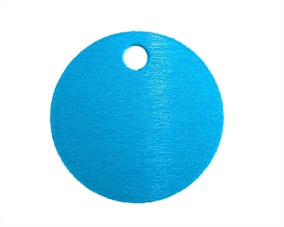 PET TAG ROUND 19MM TURQUOISE