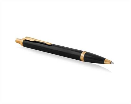 PARKER BALLPOINT PEN IM BLACK GOLD TRIM 