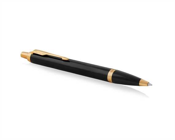 PARKER BALLPOINT PEN IM BLACK GOLD TRIM 