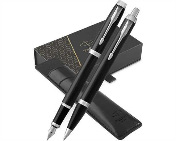 Parker Black CT Duo Gift Set with PU Pen Pouch
