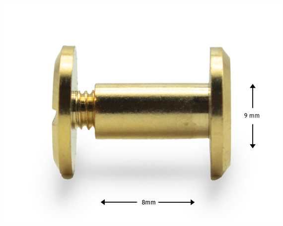 SCREW CHICAGO / KEY POST 8mm STEM BEVELLED HEAD GILT 9mm Diameter