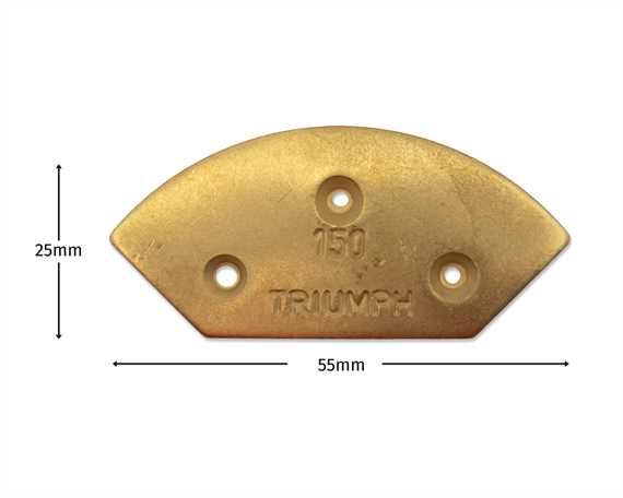 BOULEVARD TRIUMPH 1.5mm THICK BRASS PLATED TOE PLATES 55mm X 25mm (pair)