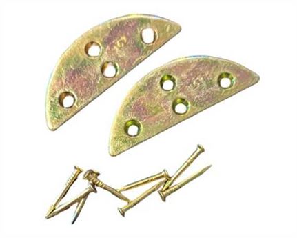 BRASS HEEL PLATES STAMPED SIZE 5 Size 57mm x 20mm x 1.5mm 5 holes (pair)