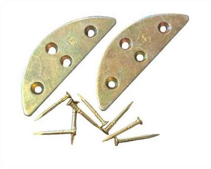 BRASS HEEL PLATES STAMPED SIZE 6 Size 62mm x 20mm x 1.5mm 5 holes (pair)