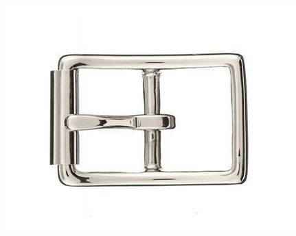 BUCKLE BRIDLE WITH ROLLER NICKEL PLATE BRASS 25MM