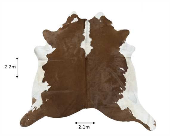 COWHIDE TOP QUALITY NATURAL COLOUR BROWN & WHITE (rug pictured sent)