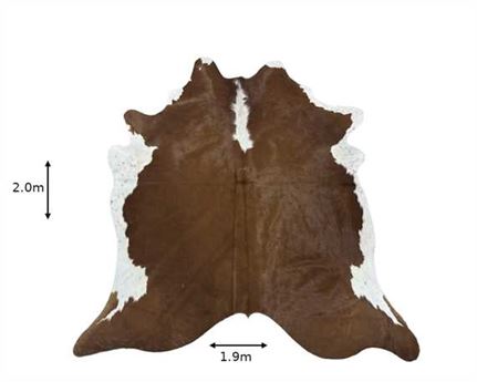 COWHIDE TOP QUALITY NATURAL COLOUR BROWN & WHITE (rug pictured sent)