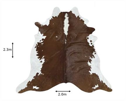 COWHIDE TOP QUALITY NATURAL COLOUR BROWN & WHITE (rug pictured sent)