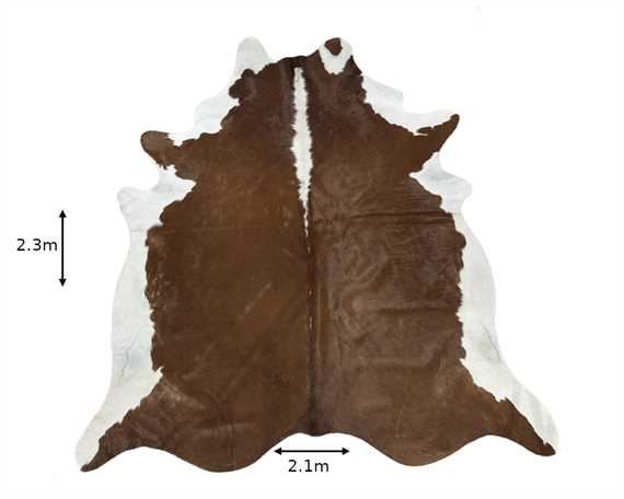 COWHIDE TOP QUALITY NATURAL COLOUR BROWN & WHITE (rug pictured sent)