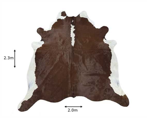 COWHIDE TOP QUALITY NATURAL COLOUR BROWN & WHITE (rug pictured sent)