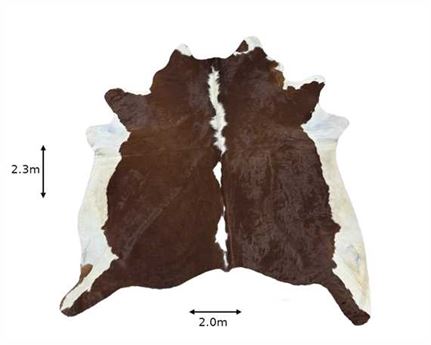 COWHIDE TOP QUALITY NATURAL COLOUR BROWN & WHITE (rug pictured sent)